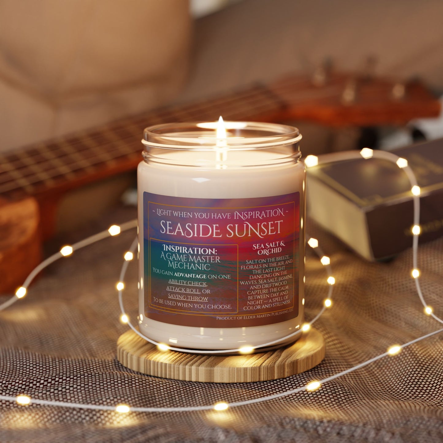Inspiration Soy Candle | 9oz Seaside Sunset - Sea Salt &  Orchid Scent