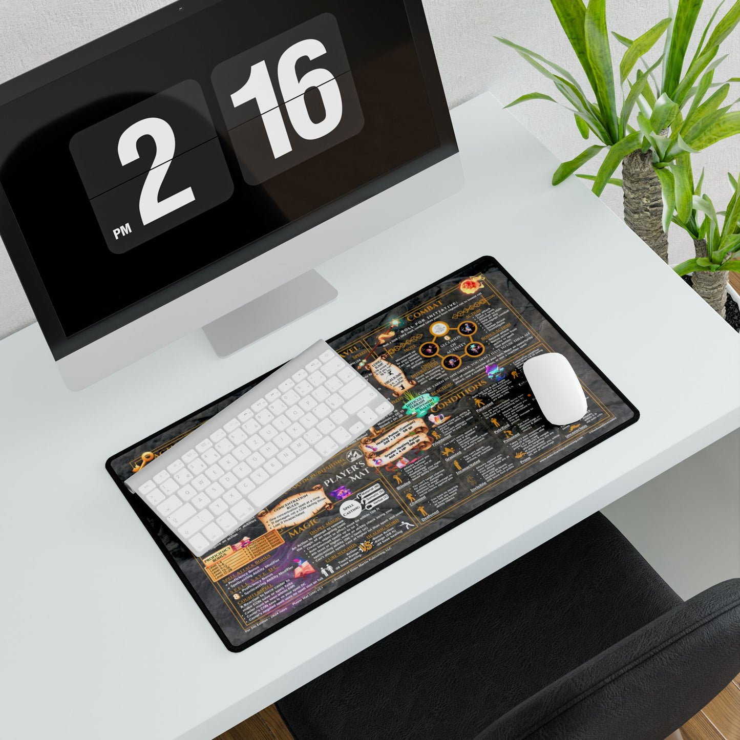 Player Rules Deskmat for 5th Edition 2024 Mechanics, standard size, Dungeon Deep
