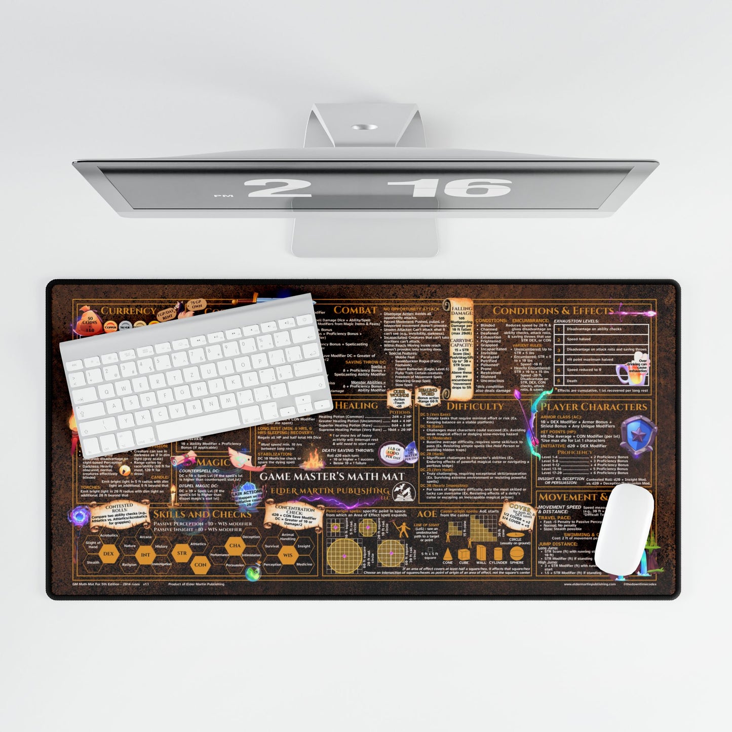 Game Master Deskmat for 5th Edition 2014 Mechanics, premium size, Crafter's Copper