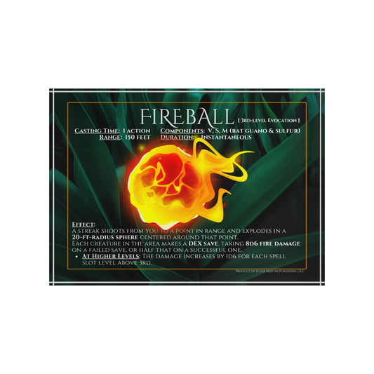 Acrylic Spell Block - FIREBALL - Lush Leaves