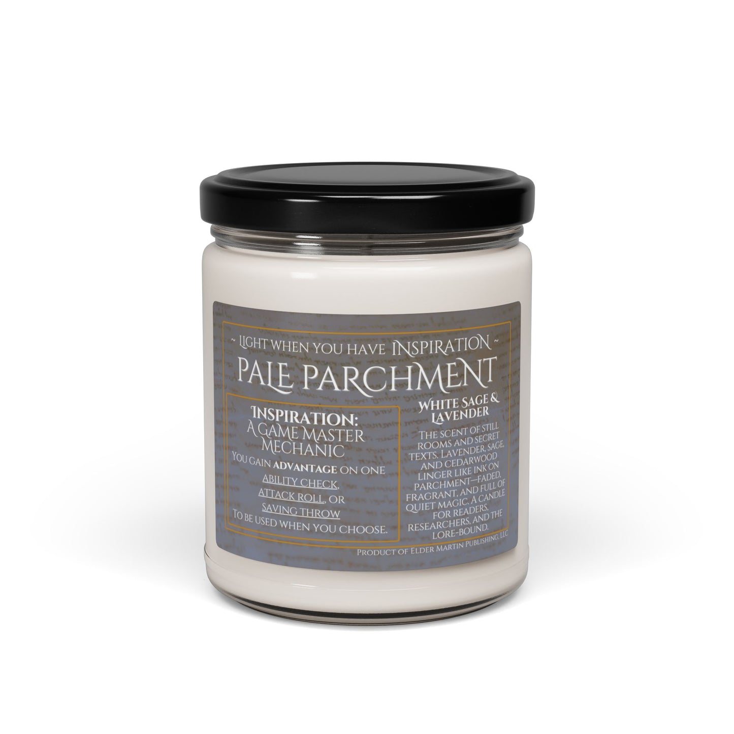 Inspiration Soy Candle | 9oz Pale Parchment - White Sage & Lavender Scent