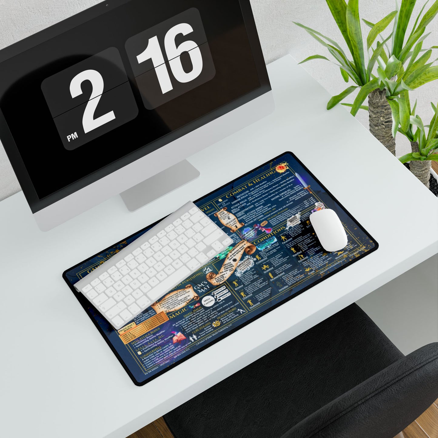 Game Master Deskmat for 5th Edition 2014 Mechanics, standard size, Martial Marble