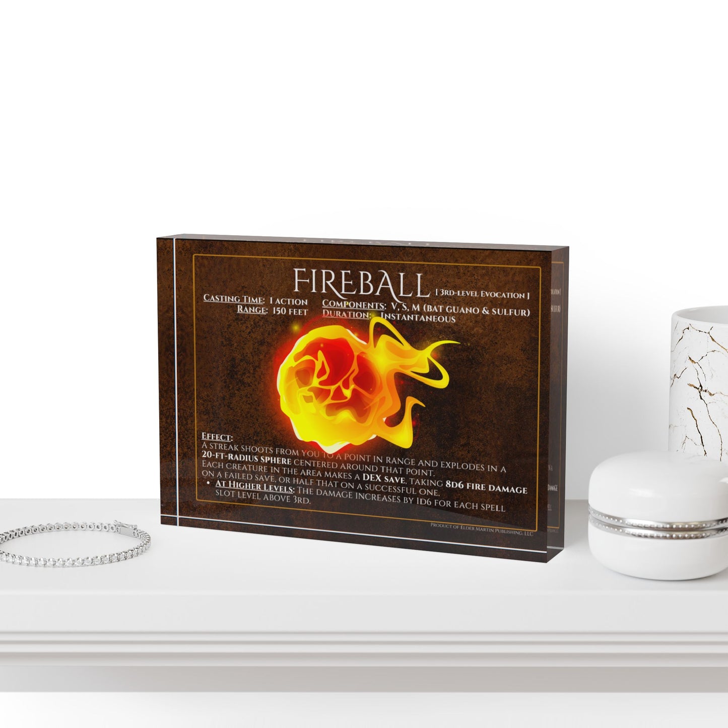 Acrylic Spell Block - FIREBALL - Crafter's Copper