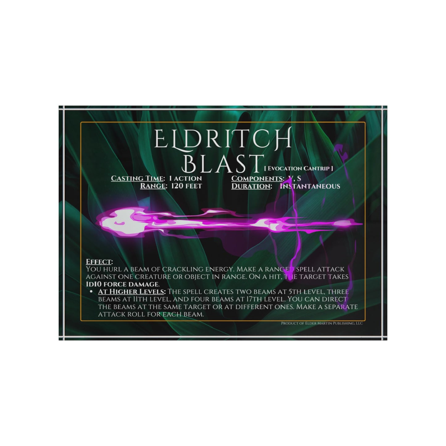 Acrylic Spell Block - ELDRITCH BLAST - Lush Leaves