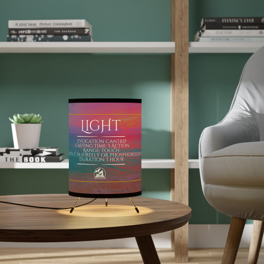 Light Spell Tripod Lamp with High-Res Printed Shade - Seaside Sunset