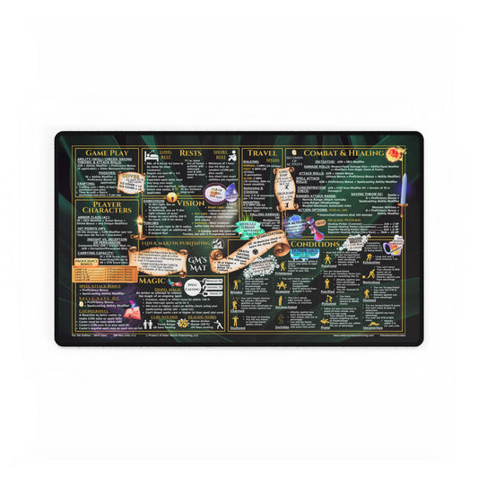 Game Master Deskmat for 5th Edition 2014 Mechanics, standard size, Lush Leaves