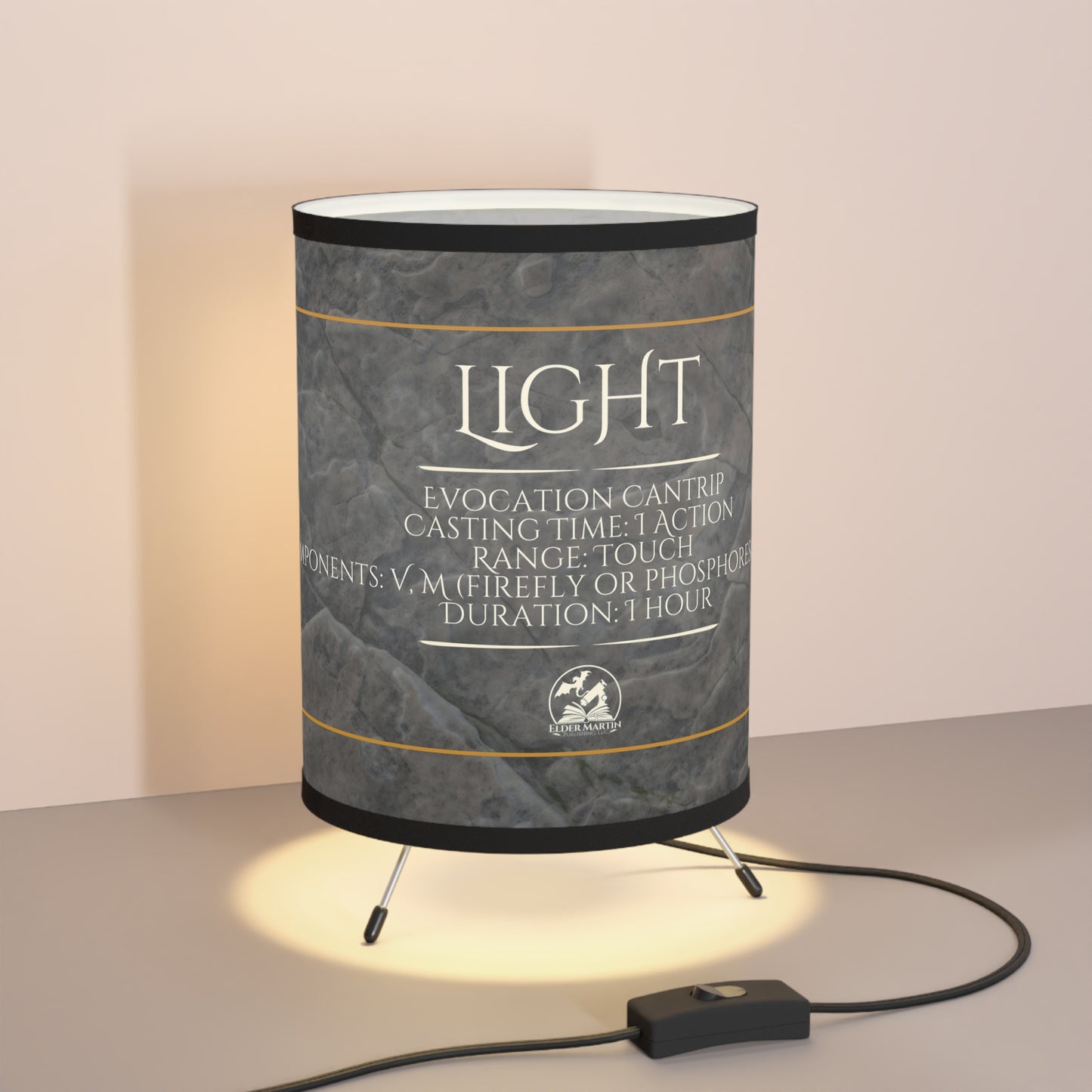 Light Spell Tripod Lamp with High-Res Printed Shade - Dungeon Deep