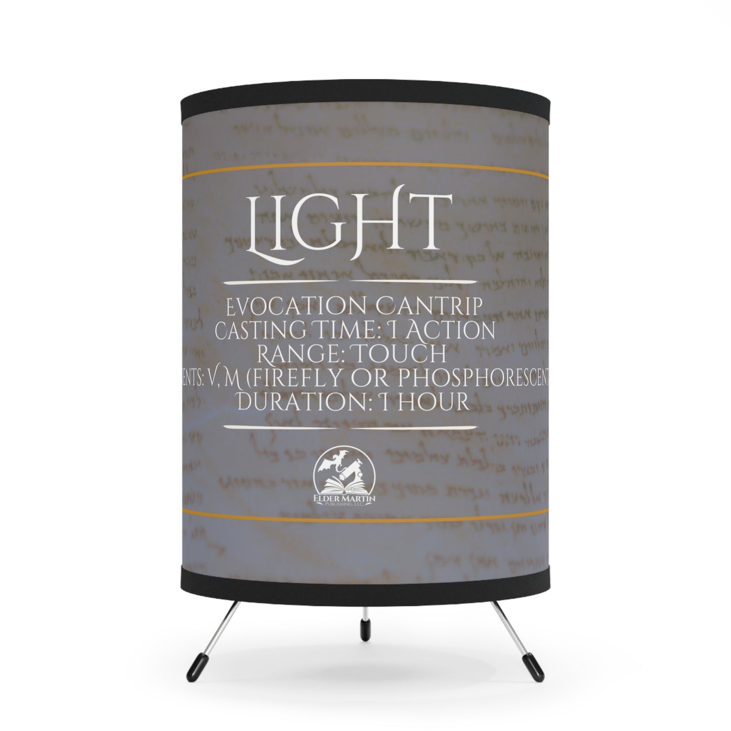 Light Spell Tripod Lamp with High-Res Printed Shade - Pale Parchment