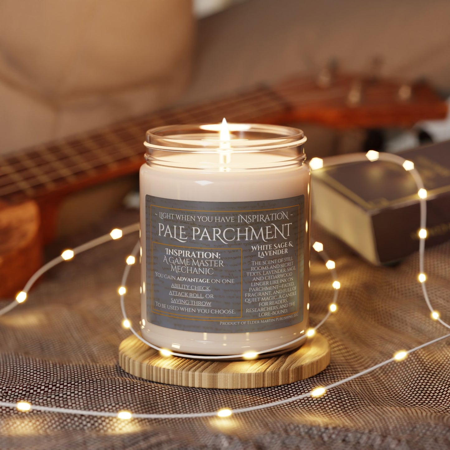 Inspiration Soy Candle | 9oz Pale Parchment - White Sage & Lavender Scent