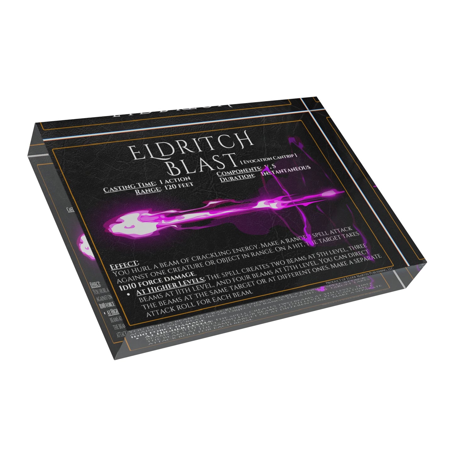 Acrylic Spell Block - ELDRITCH BLAST - Lurking Leather