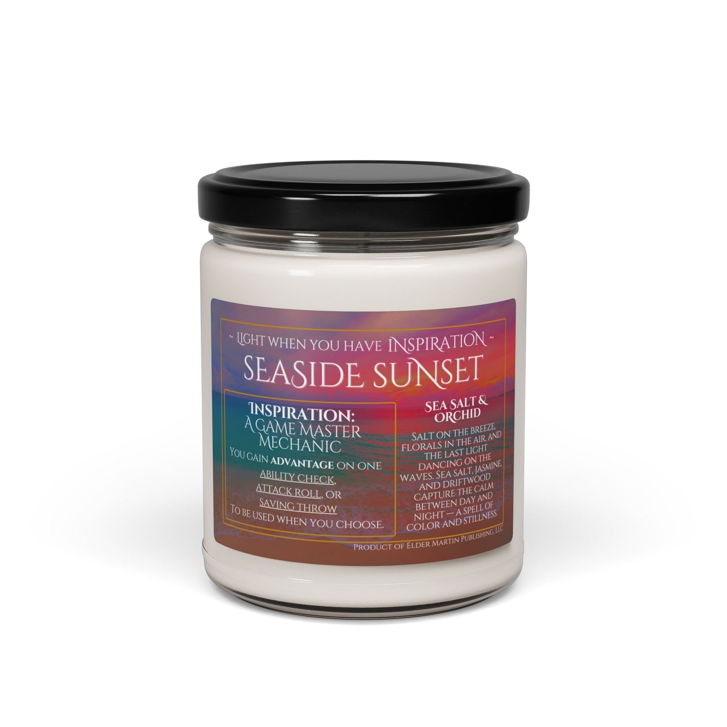 Inspiration Soy Candle | 9oz Seaside Sunset - Sea Salt &  Orchid Scent