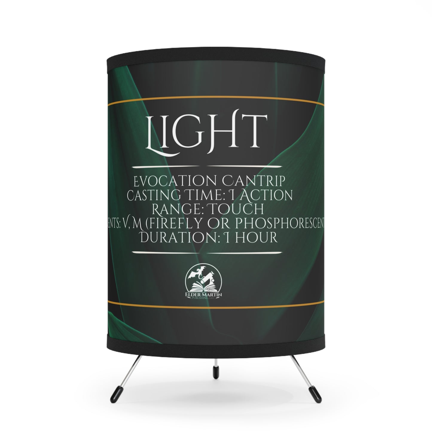 Light Spell Tripod Lamp with High-Res Printed Shade - Lush Leaves