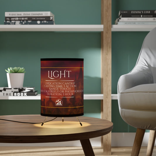 Light Spell Tripod Lamp with High-Res Printed Shade - Vampire Village