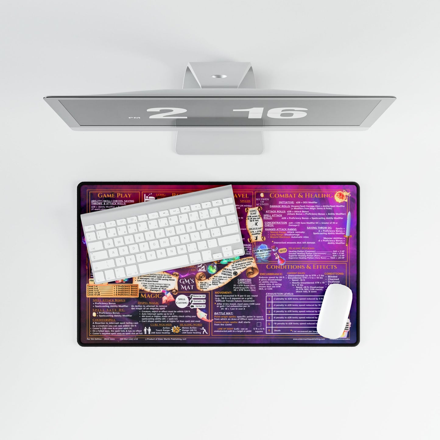 Game Master Deskmat for 5th Edition 2024 Mechanics, standard size, Magic Mists