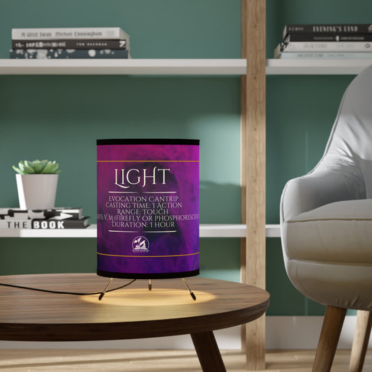 Light Spell Tripod Lamp with High-Res Printed Shade - Magic Mists