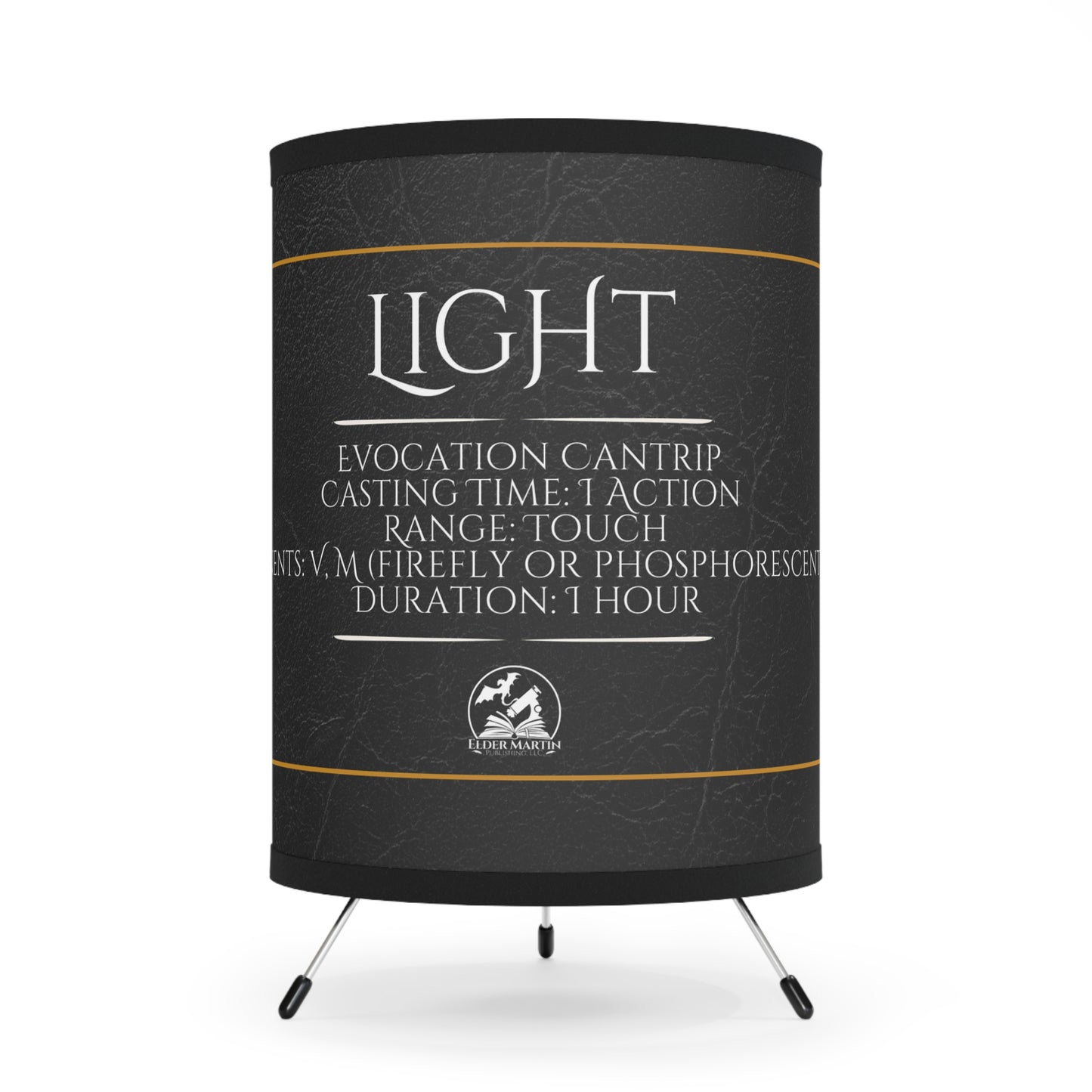 Light Spell Tripod Lamp with High-Res Printed Shade - Lurking Leather
