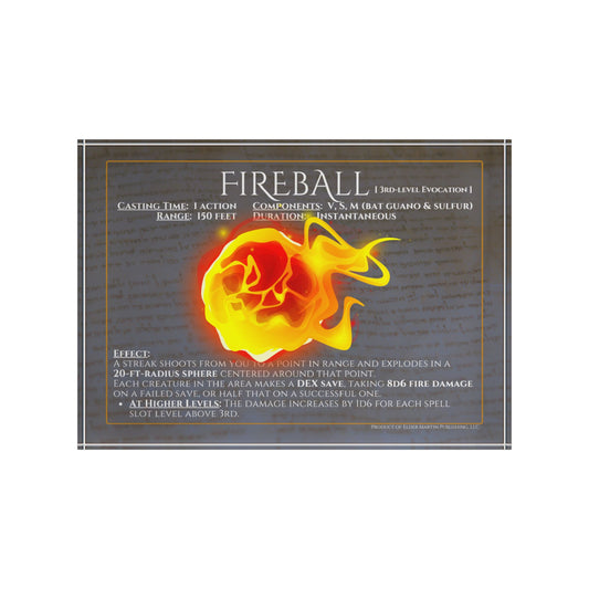 Acrylic Spell Block - FIREBALL - Pale Parchment
