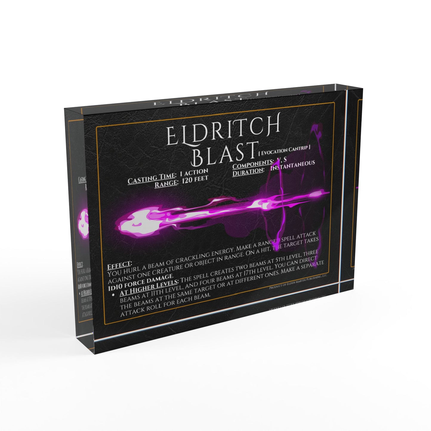 Acrylic Spell Block - ELDRITCH BLAST - Lurking Leather