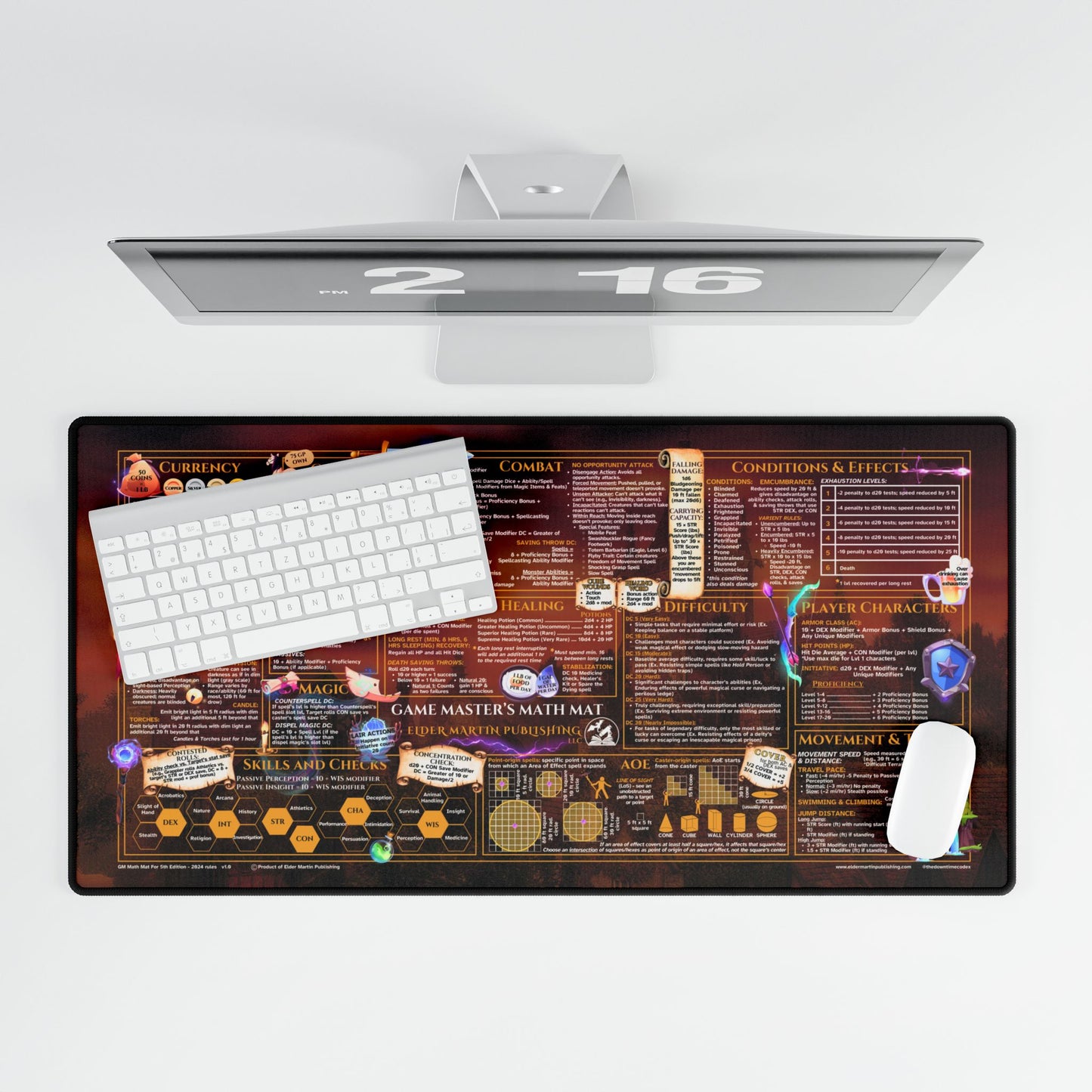 Game Master Deskmat for 5th Edition 2024 Mechanics, premium size, Vampire Village