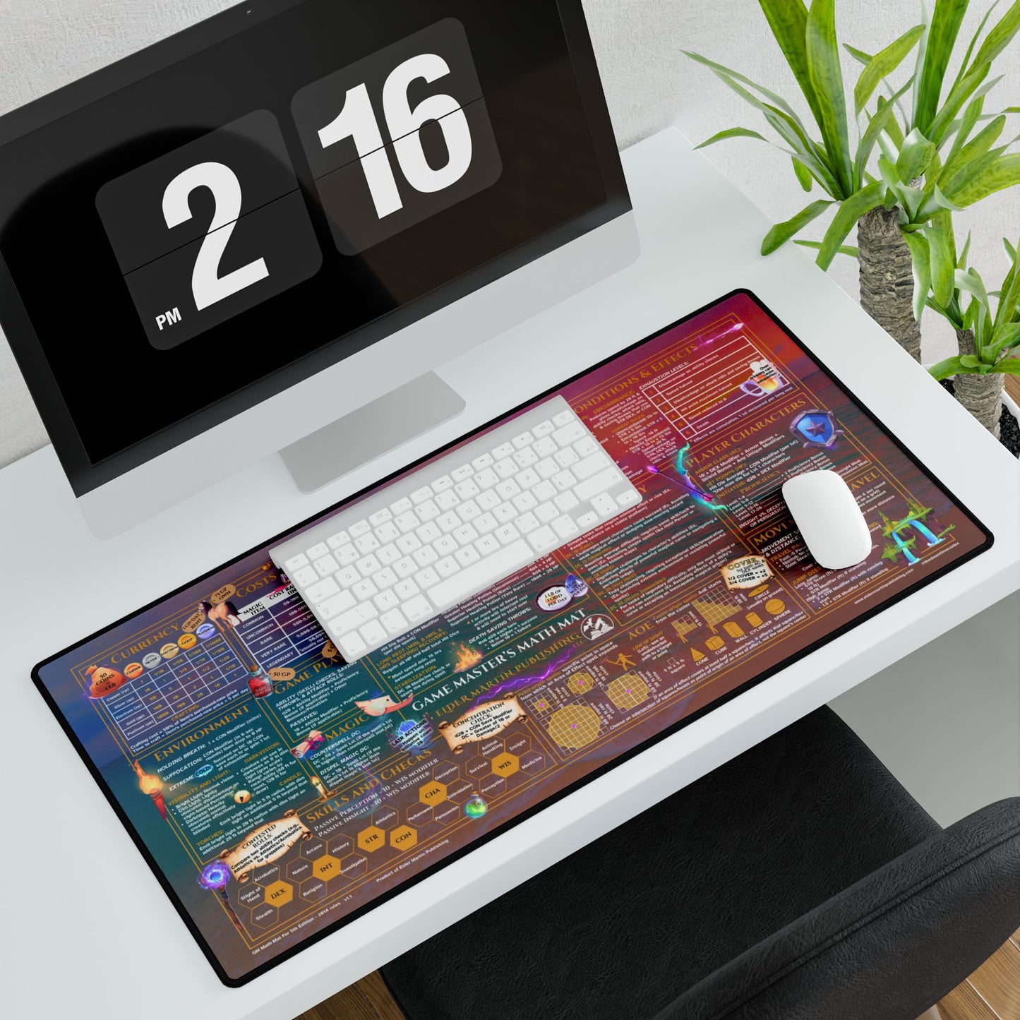 Game Master Deskmat for 5th Edition 2014 Mechanics, premium size, Seaside Sunset
