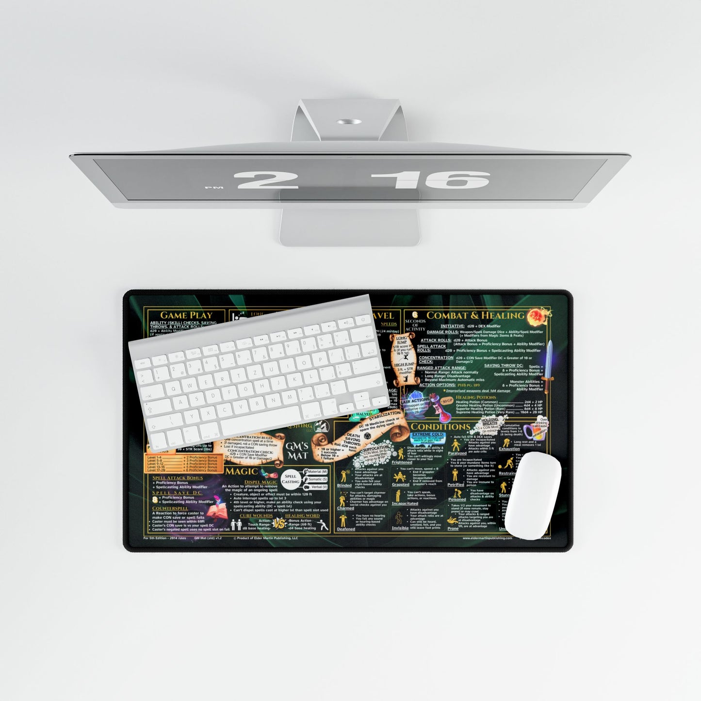 Game Master Deskmat for 5th Edition 2014 Mechanics, standard size, Lush Leaves