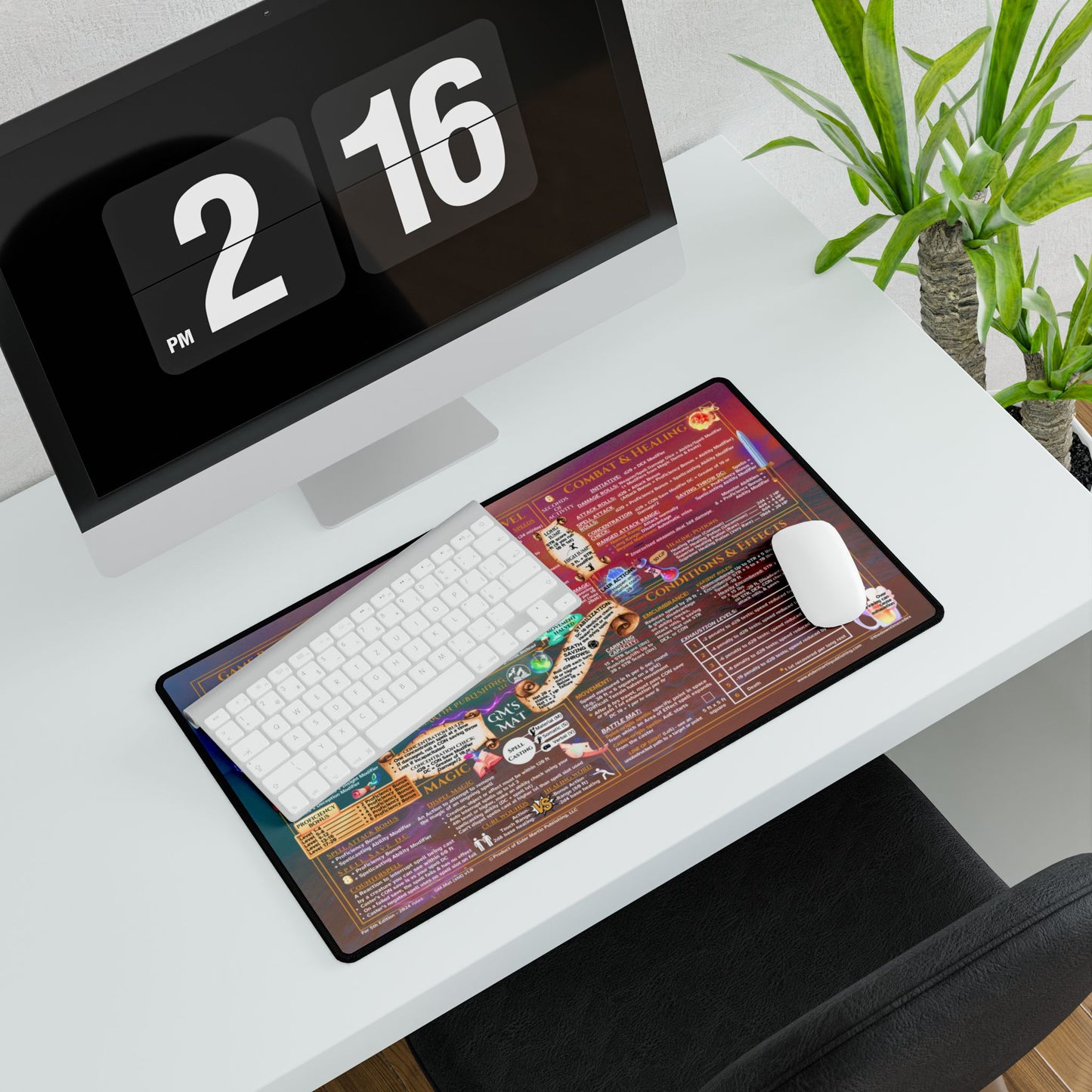 Game Master Deskmat for 5th Edition 2024 Mechanics, standard size, Seaside Sunset