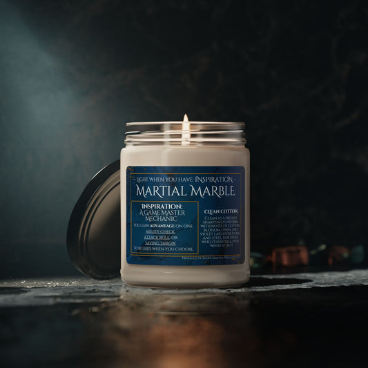 Inspiration Soy Candle | 9oz Martial Marble - Clean Cotton Scent