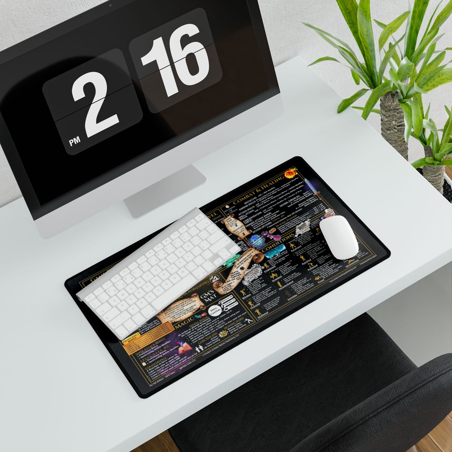 Game Master Deskmat for 5th Edition 2014 Mechanics, standard size, Lurking Leather