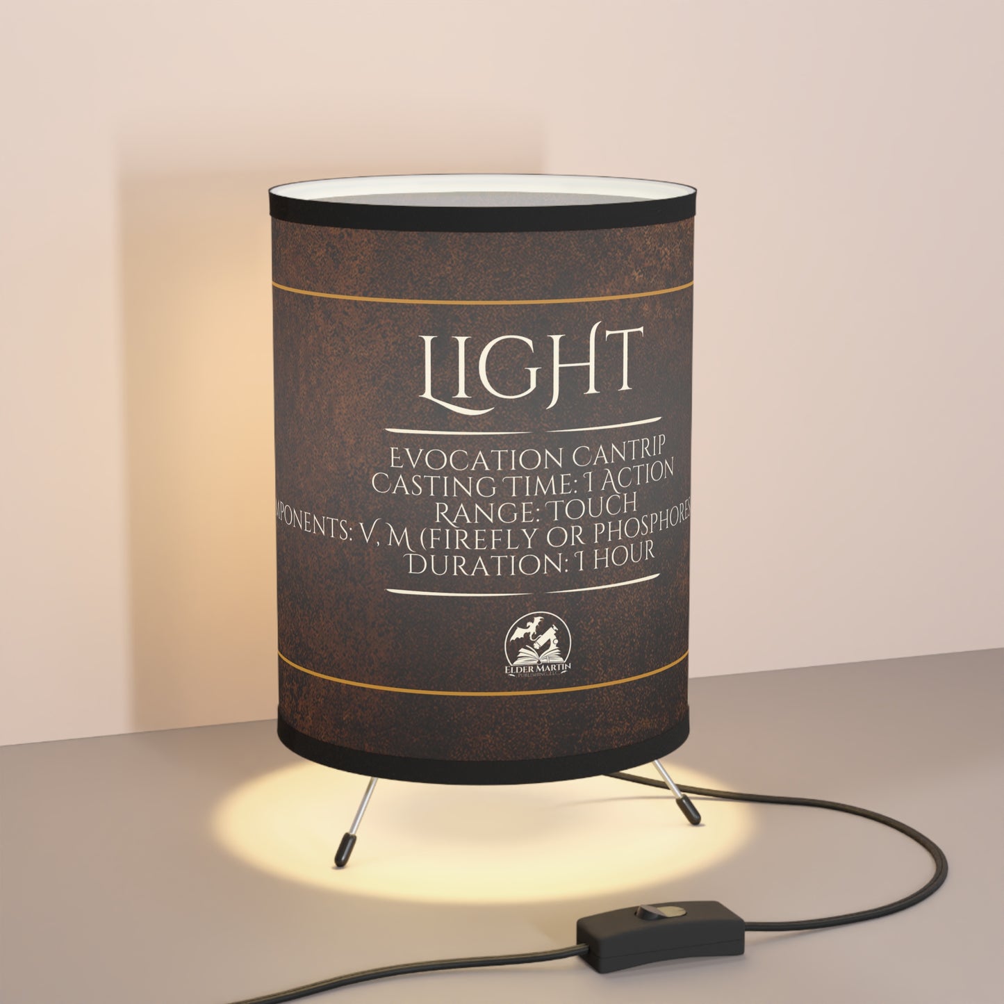 Light Spell Tripod Lamp with High-Res Printed Shade - Crafter's Copper