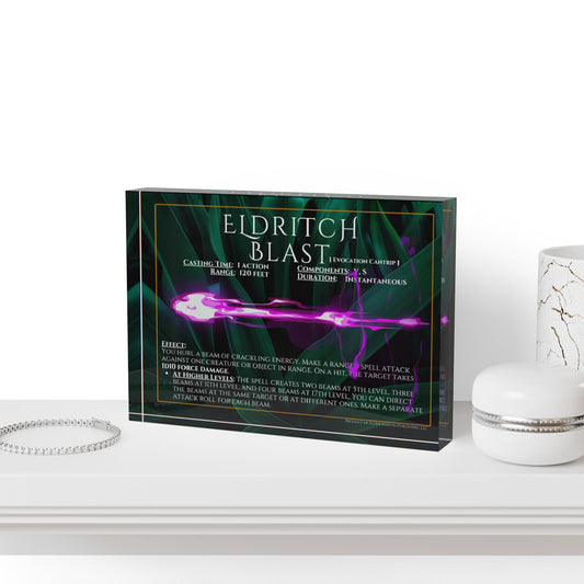 Acrylic Spell Block - ELDRITCH BLAST - Lush Leaves