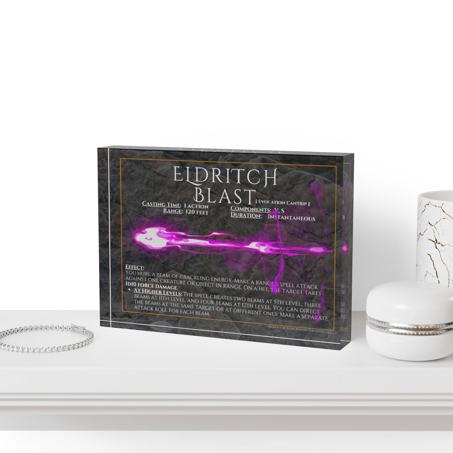 Acrylic Spell Block - ELDRITCH BLAST - Dungeon Deep