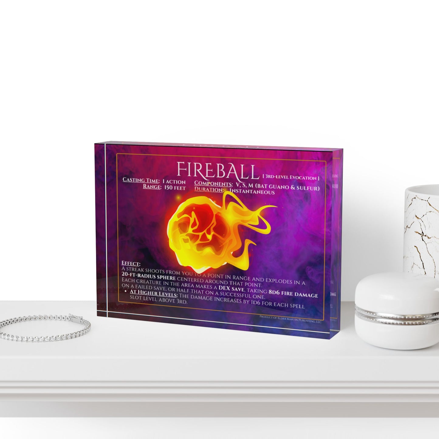 Acrylic Spell Block - FIREBALL - Magic Mists