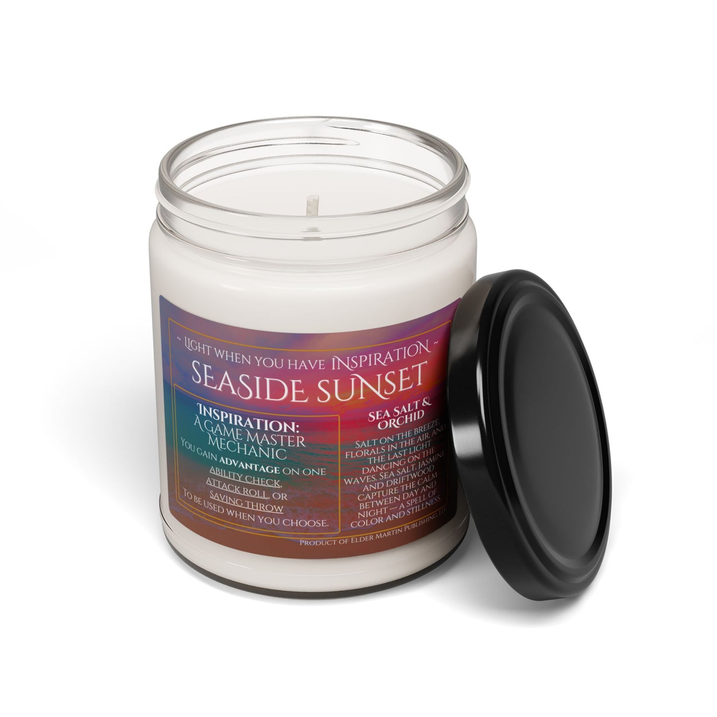 Inspiration Soy Candle | 9oz Seaside Sunset - Sea Salt &  Orchid Scent