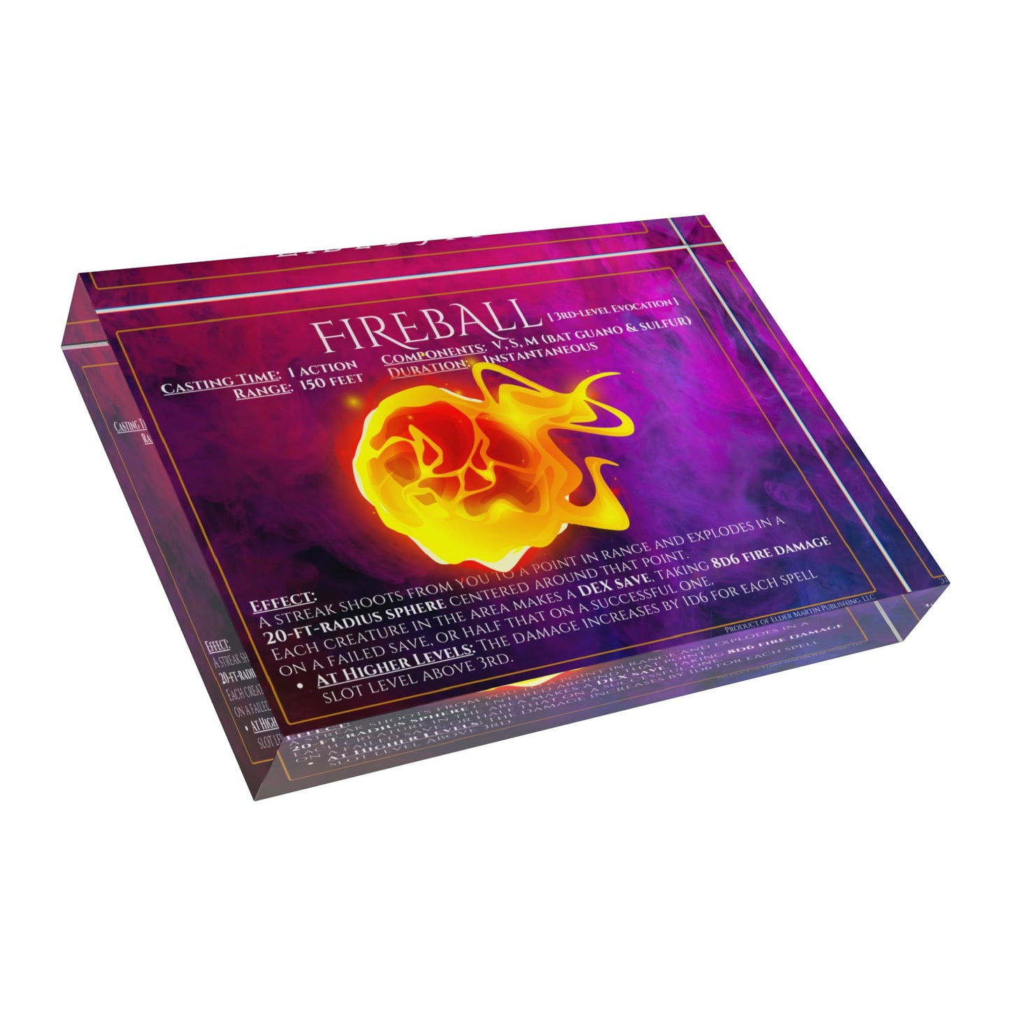 Acrylic Spell Block - FIREBALL - Magic Mists
