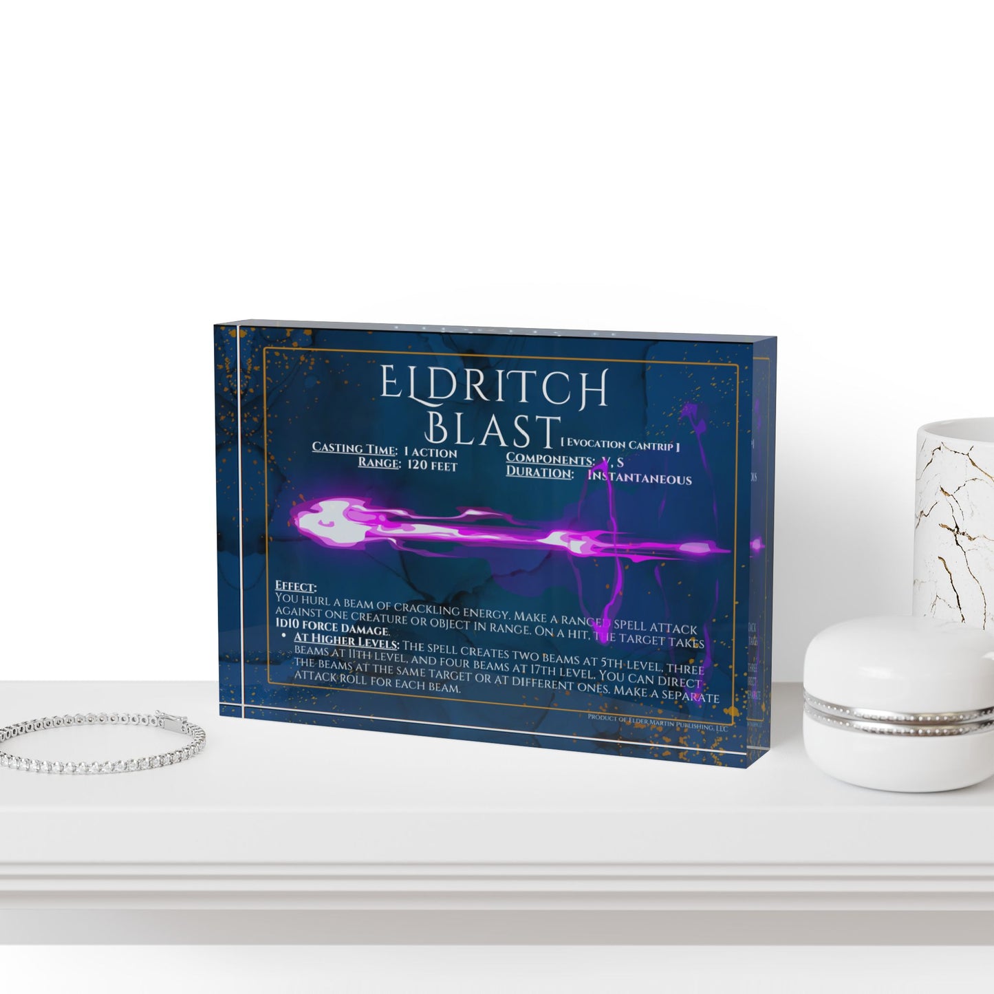 Acrylic Spell Block - ELDRITCH BLAST - Martial Marble