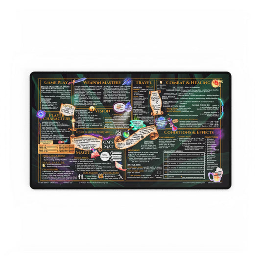 Game Master Mat for 5th Edition 2024 Mechanics, game size, Lush Leaves