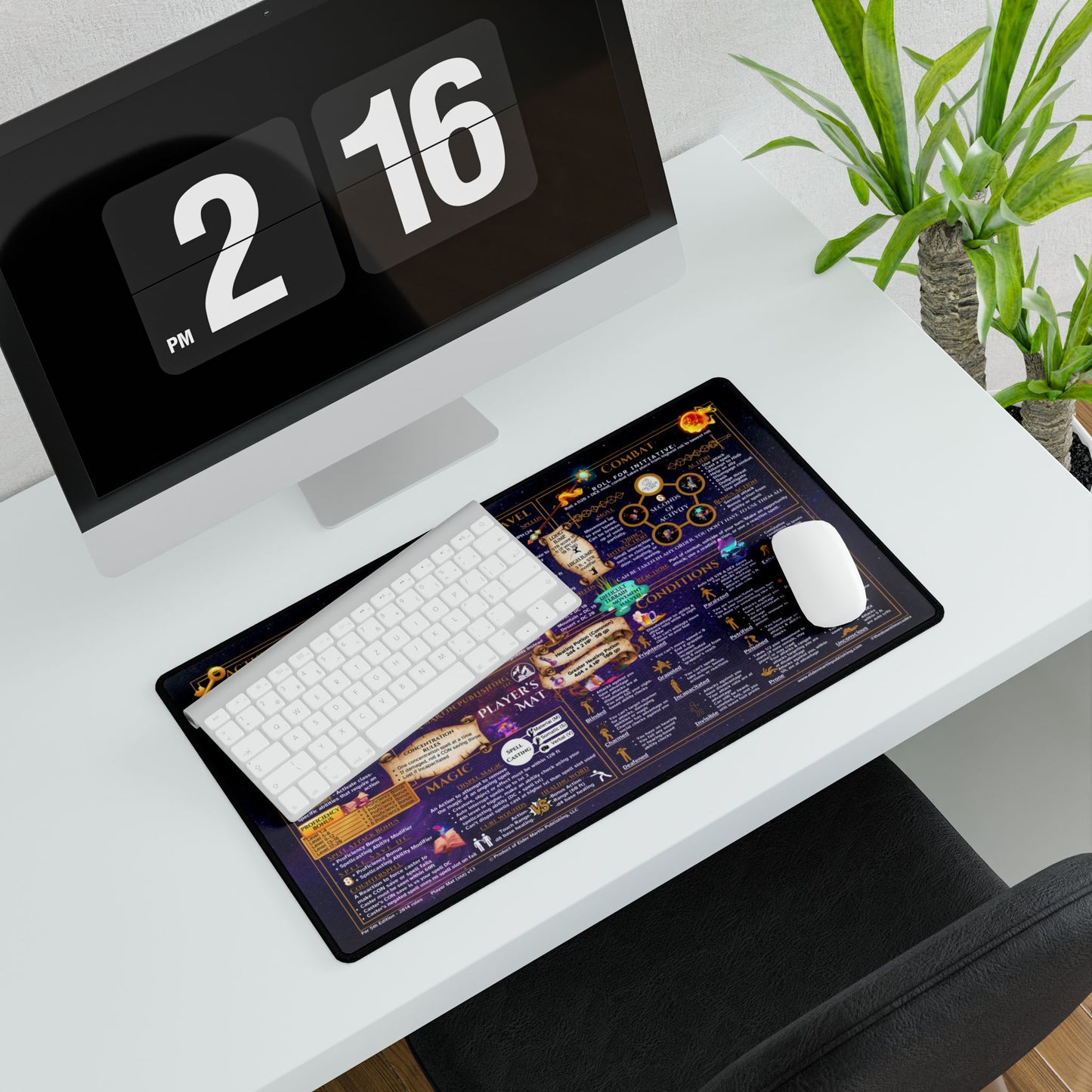 Player Rules Deskmat for 5th Edition 2014 Mechanics, standard size, Purple Space