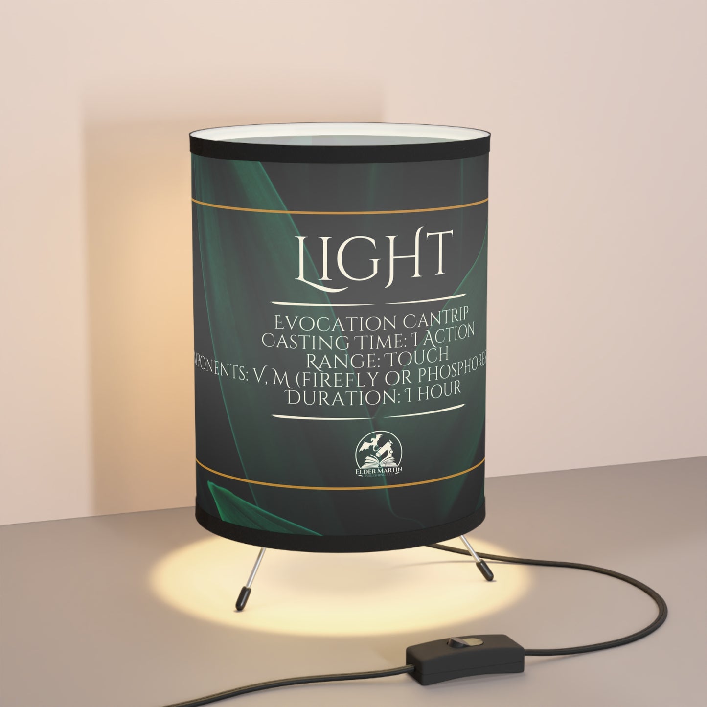 Light Spell Tripod Lamp with High-Res Printed Shade - Lush Leaves