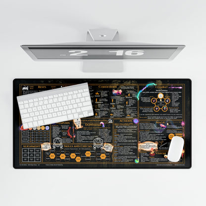 Player Rules Deskmat for 5th Edition 2014 Mechanics, premium size, dark forest background