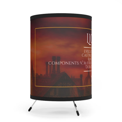 Light Spell Tripod Lamp with High-Res Printed Shade - Vampire Village