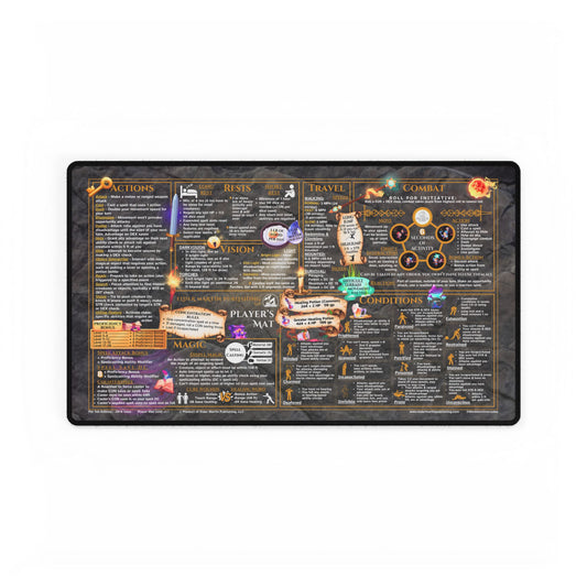 Player Rules Deskmat for 5th Edition 2014 Mechanics, standard size, Dungeon Deep