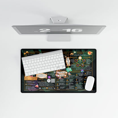 Player Rules Deskmat for 5th Edition 2014 Mechanics, standard size, Lush Leaves