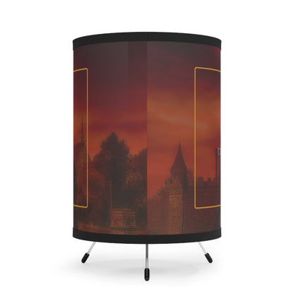 Light Spell Tripod Lamp with High-Res Printed Shade - Vampire Village
