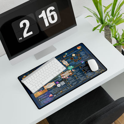 Player Rules Deskmat for 5th Edition 2014 Mechanics, standard size, Martial Marble