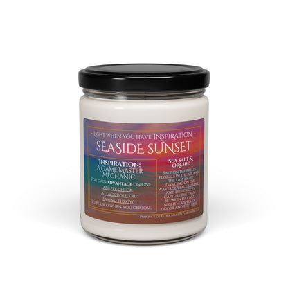 Inspiration Soy Candle | 9oz Seaside Sunset - Sea Salt &  Orchid Scent