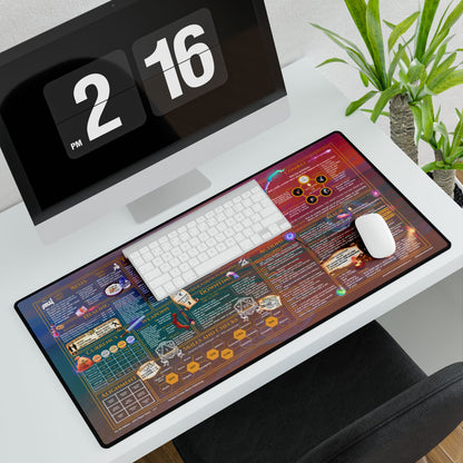 Player Rules Deskmat for 5th Edition 2014 Mechanics, premium size, Seaside Sunset