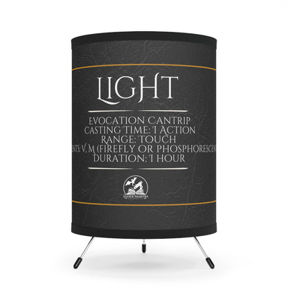 Light Spell Tripod Lamp with High-Res Printed Shade - Lurking Leather