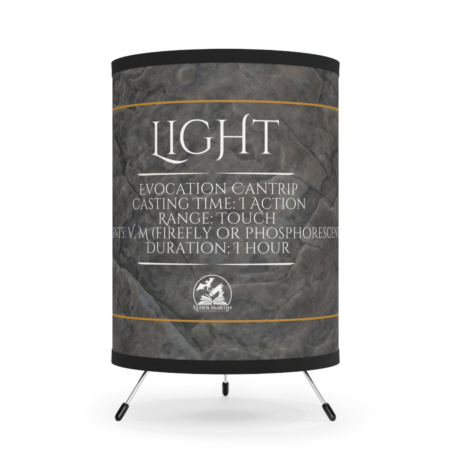 Light Spell Tripod Lamp with High-Res Printed Shade - Dungeon Deep