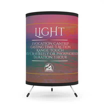 Light Spell Tripod Lamp with High-Res Printed Shade - Seaside Sunset